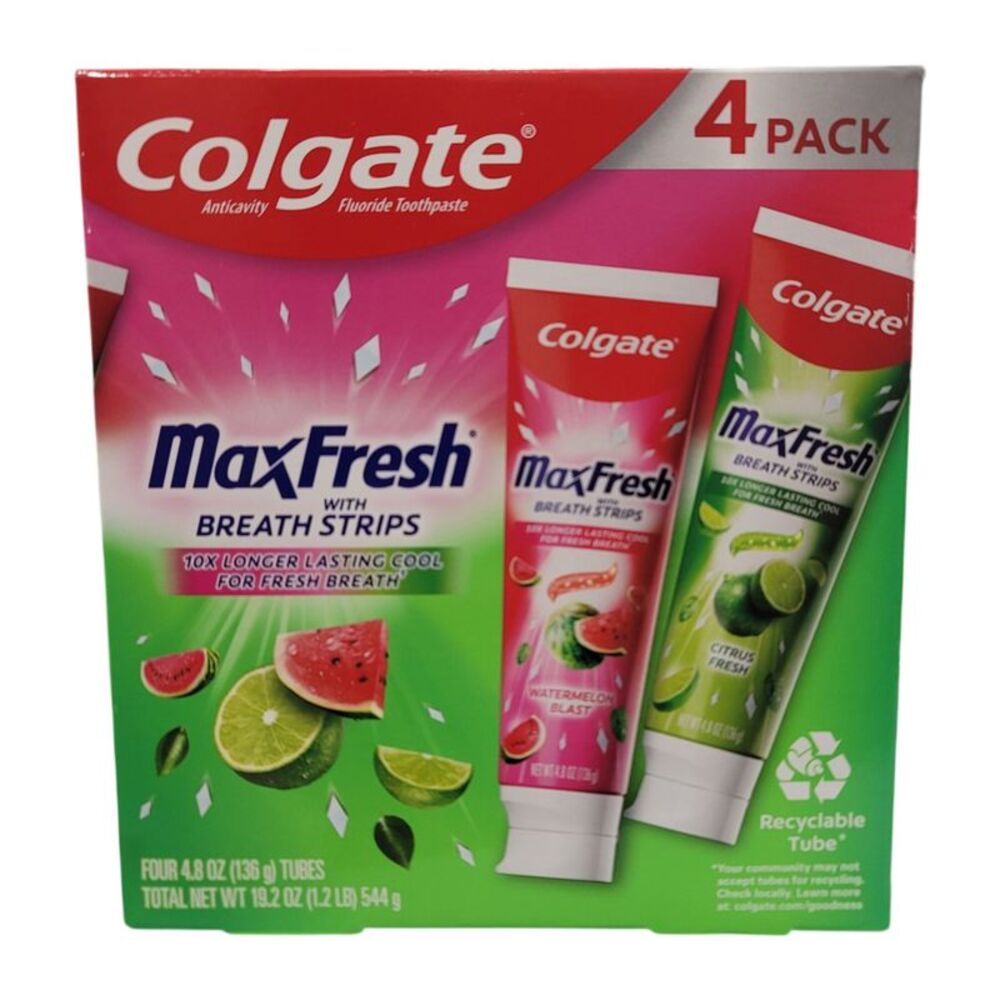 Colgate Max Fresh Fruity Toothpaste, 4.8 oz., 4 pk.